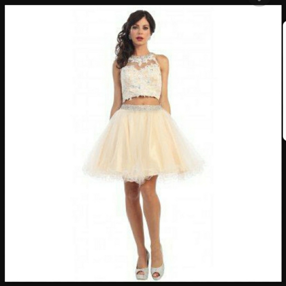 May Queen Embellished Two Piece Dress